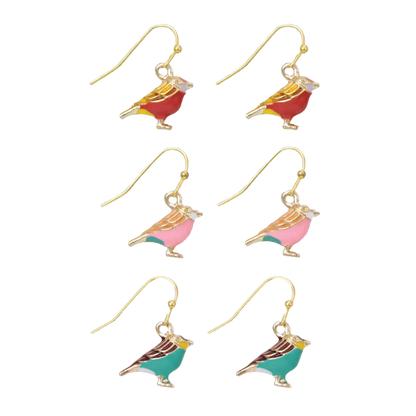 Morning Bird Colorful Bird Dangle Earrings
