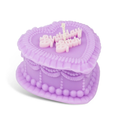 Birthday Bitch Heart Cake Candle