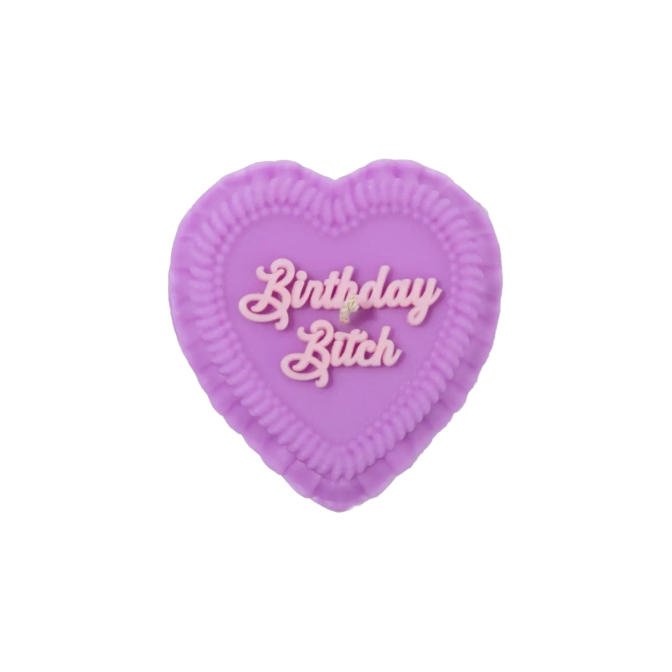 Birthday Bitch Heart Cake Candle