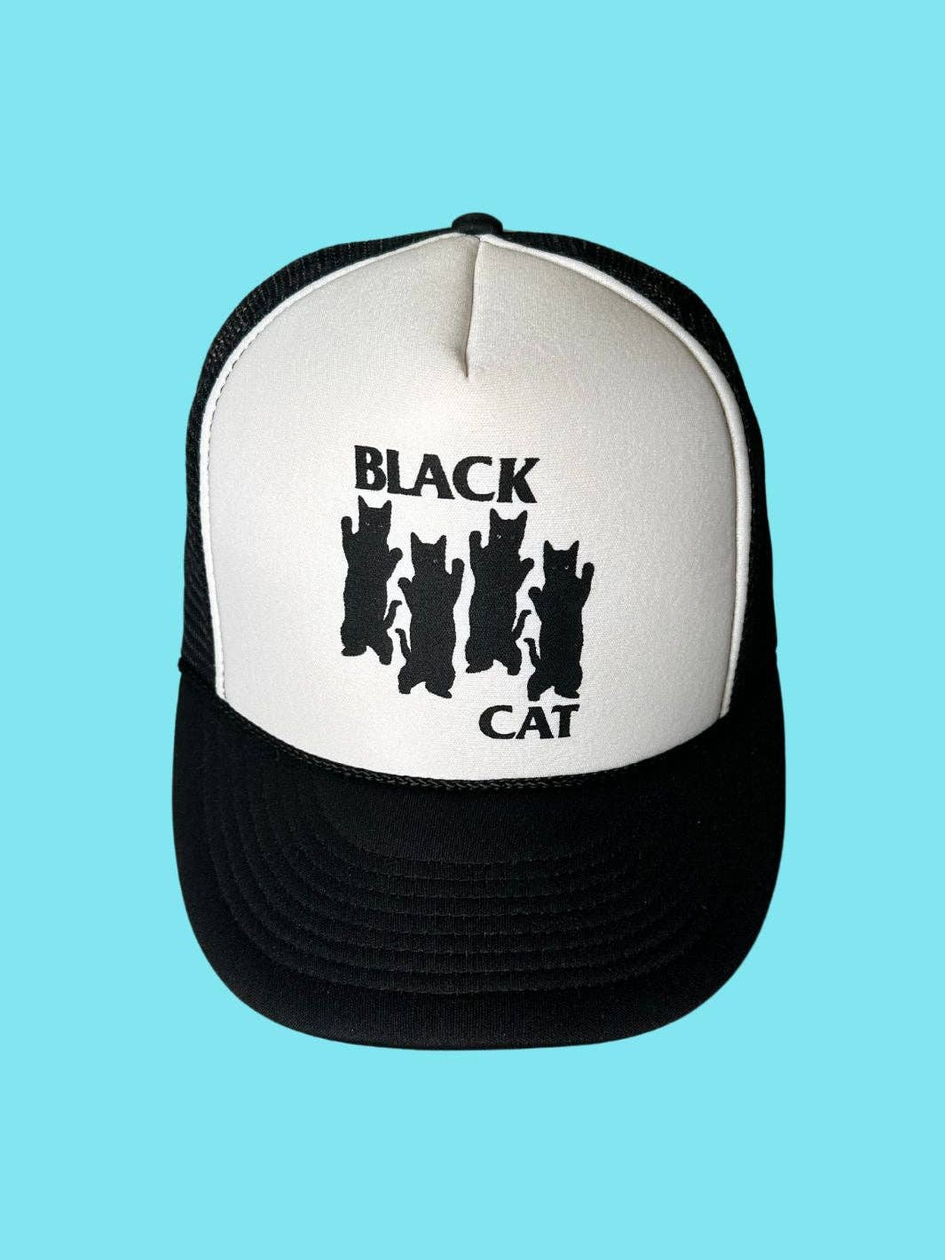 Black Cat Mesh Hat