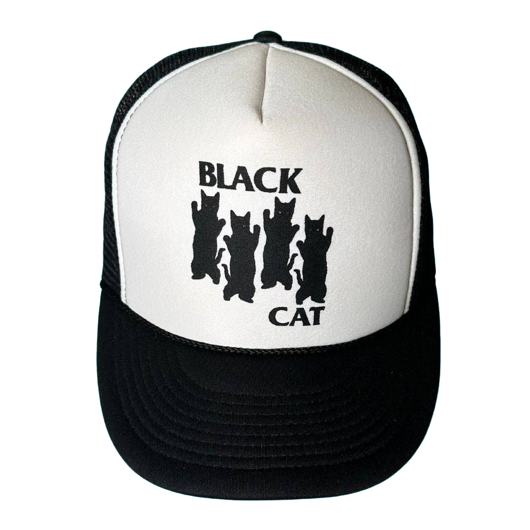 Black Cat Mesh Hat