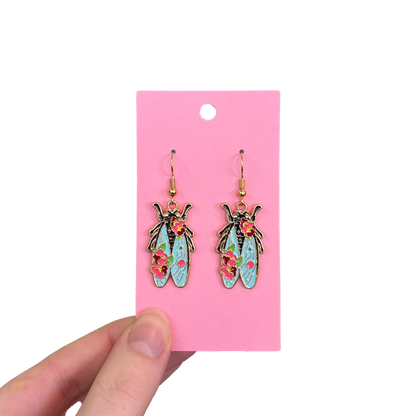 Cicada Floral Earrings