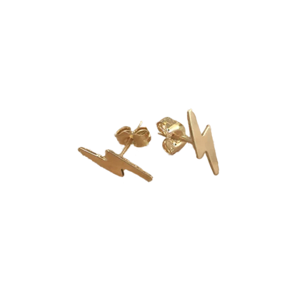 14k Gold Filled Lightning Bolt Post Earrings