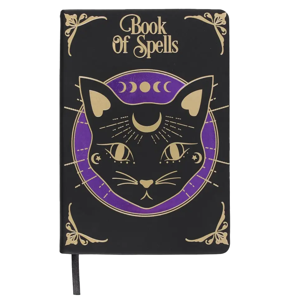 Black Cat Mystic Book of Spells Journal