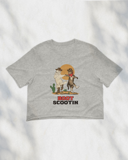 Boot Scootin Kitties Flowy Crop Top