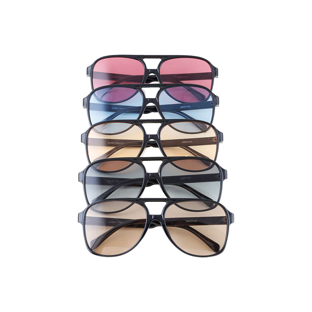 Bright Straight Cut Aviator Sunglasses