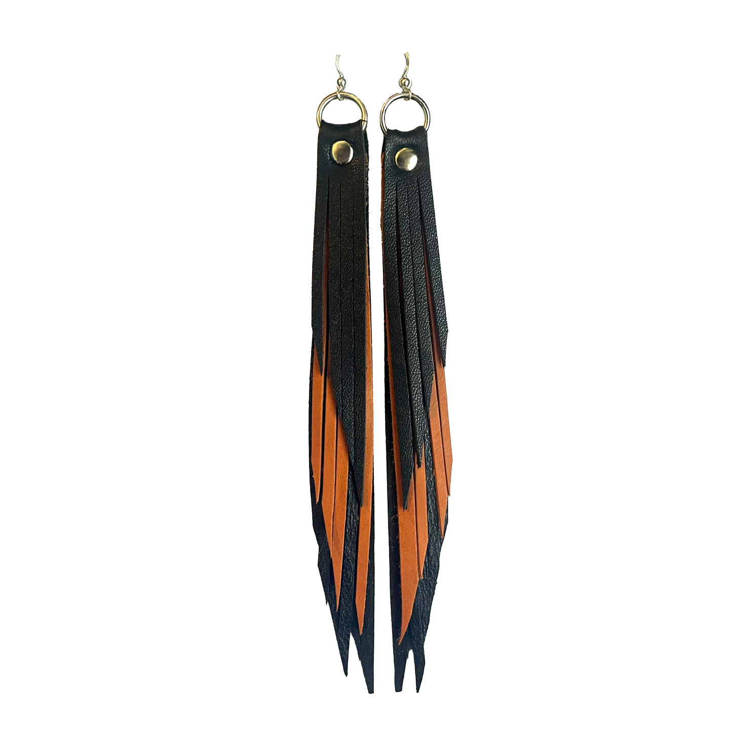 Black and Brown Fringe Dangle Earrings