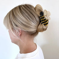 Hand-Painted Bee Claw Hair Clip