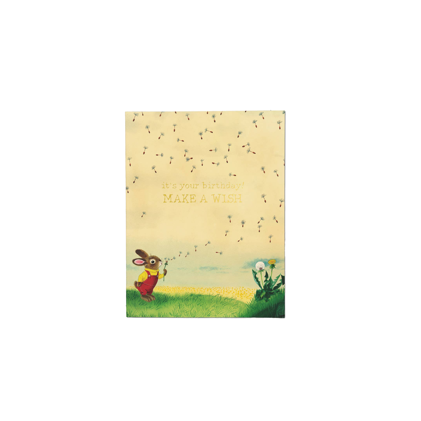 Bunny and Dandelion Birthday Card