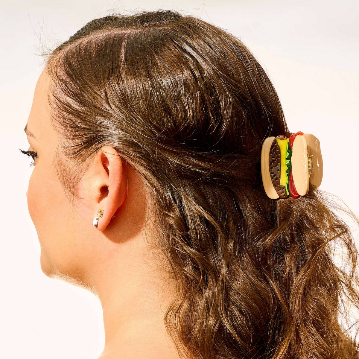Mini Burger Hair Claw Clip
