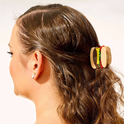 Mini Burger Hair Claw Clip