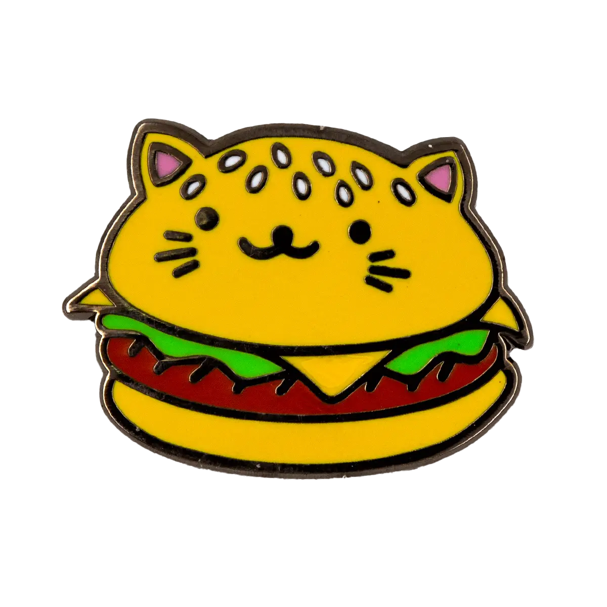 Cat Burger Enamel Pin