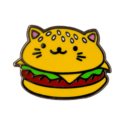 Cat Burger Enamel Pin