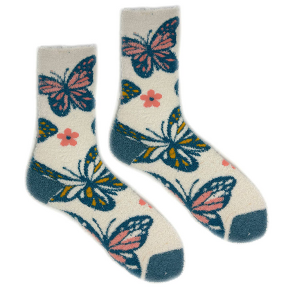 Butterfly Kiss Fuzzy - Women's Socks