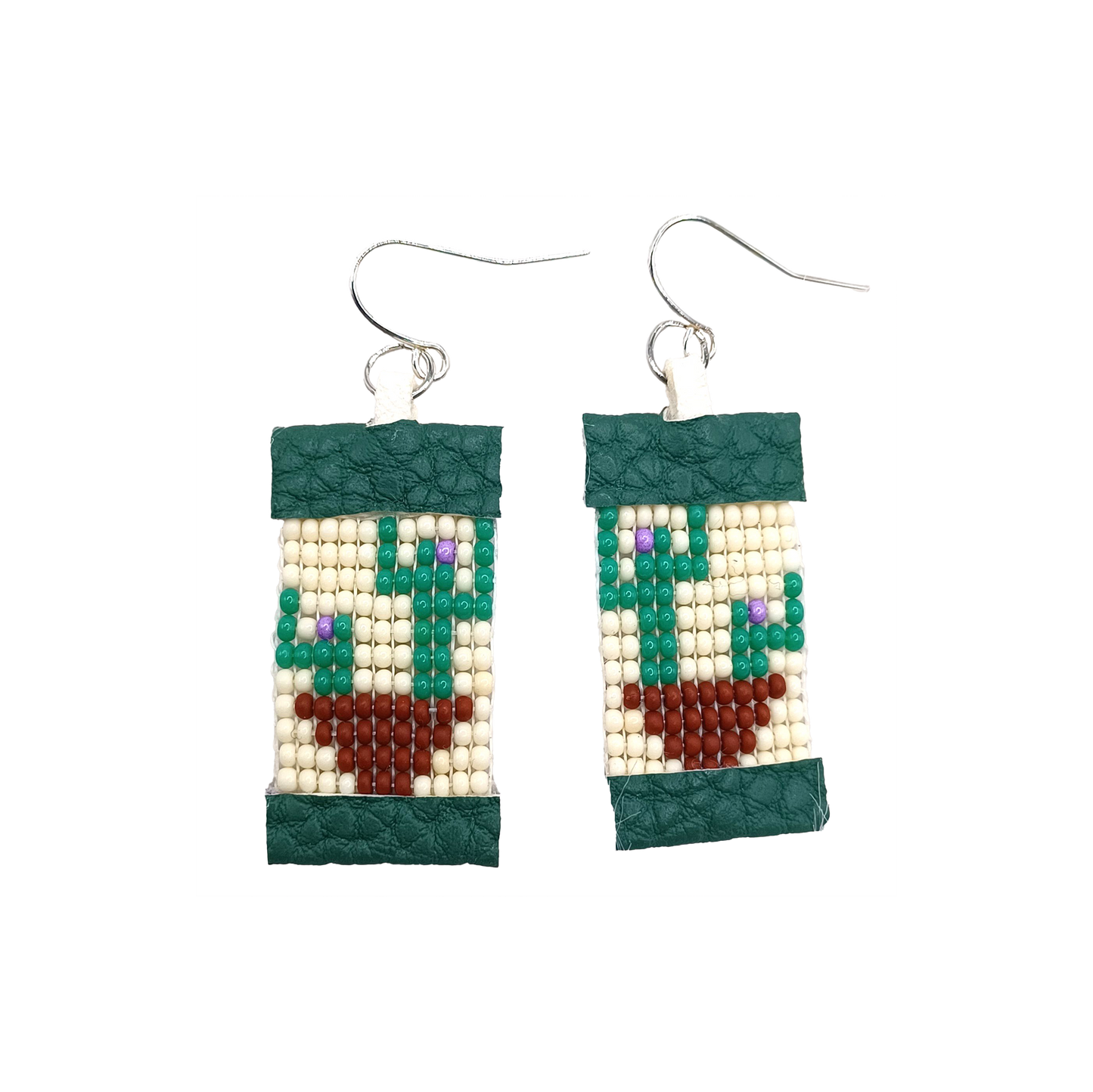 Cactus Beaded Dangle Earrings