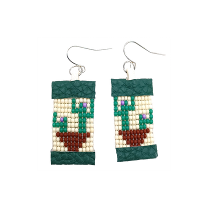 Cactus Beaded Dangle Earrings