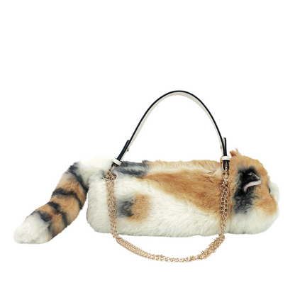 Furry Cat Handheld Purse