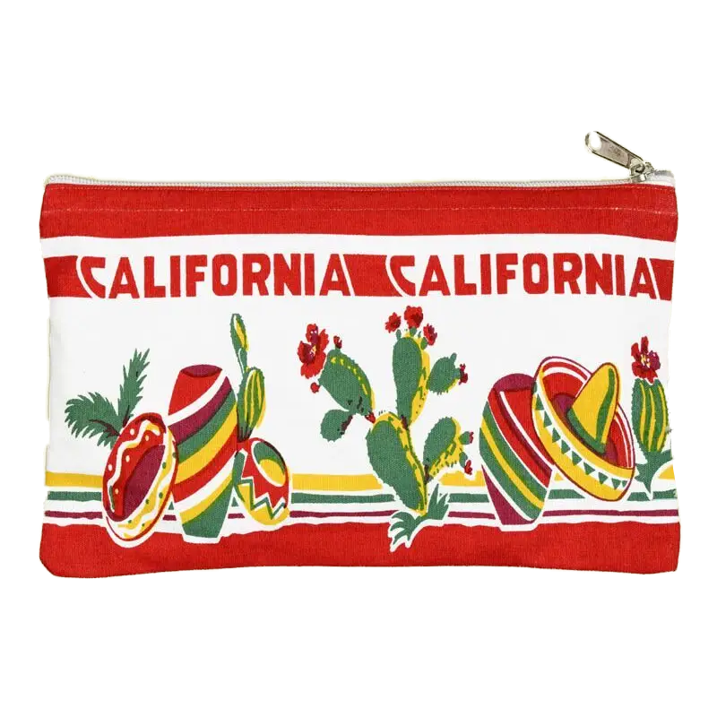 California Retro Zippered Travel Pouch