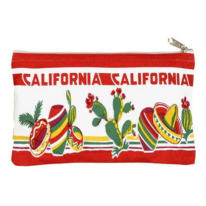 California Retro Zippered Travel Pouch