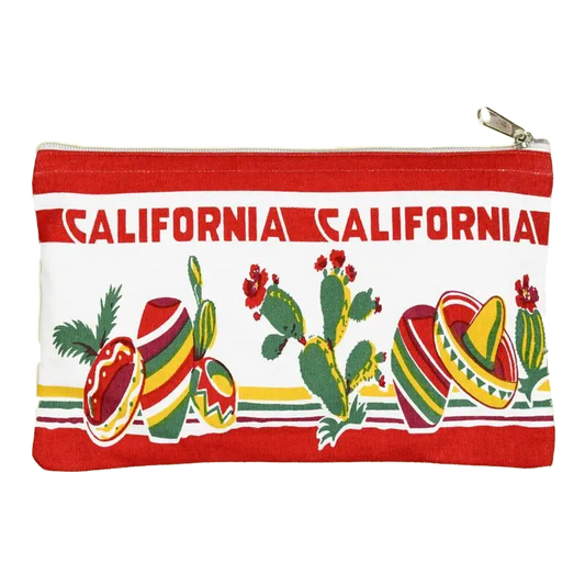 California Retro Zippered Travel Pouch