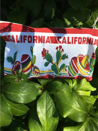 California Retro Zippered Travel Pouch