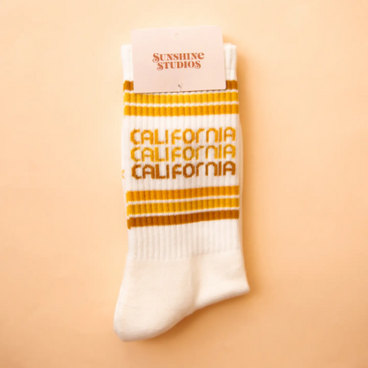 California Striped Ribbed - Unisex Socks