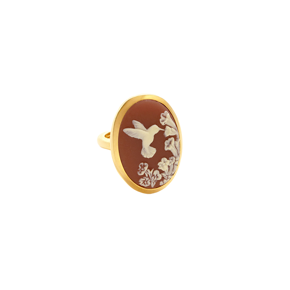 Hummingbird Cameo Ring