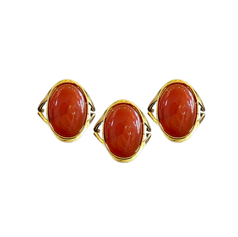 Carnelian Modern Gold Dipped Ring