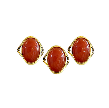 Carnelian Modern Gold Dipped Ring