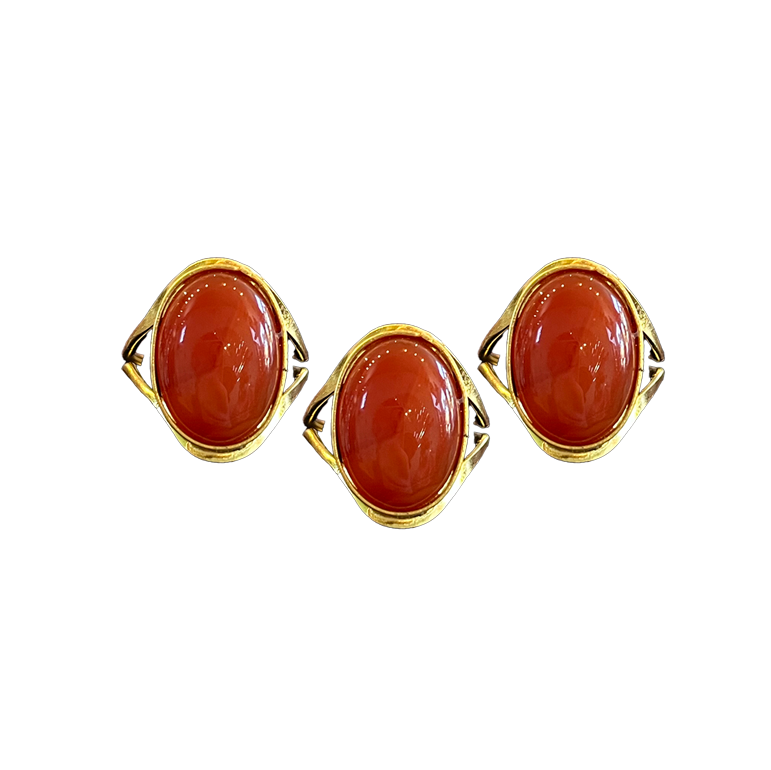 Carnelian Modern Gold Dipped Ring