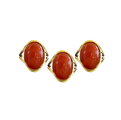Carnelian Modern Gold Dipped Ring