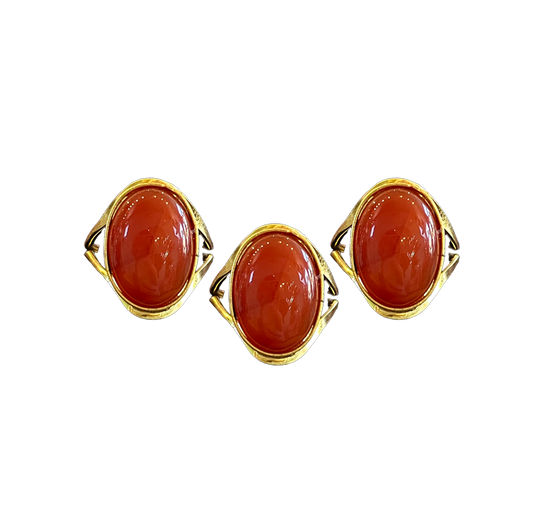 Carnelian Modern Gold Dipped Ring