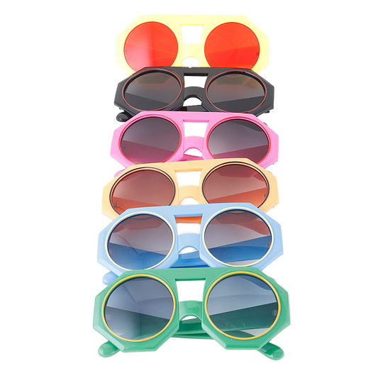 Retro Bright Geometric Cartoon Sunglasses