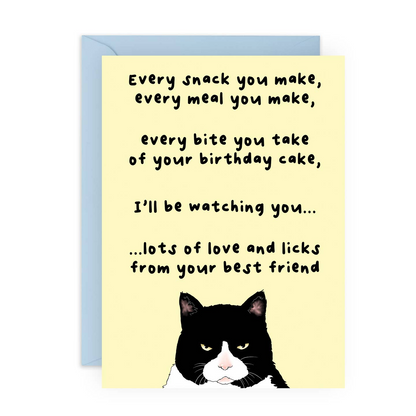 Every Snack You Make Cat Birthday Card