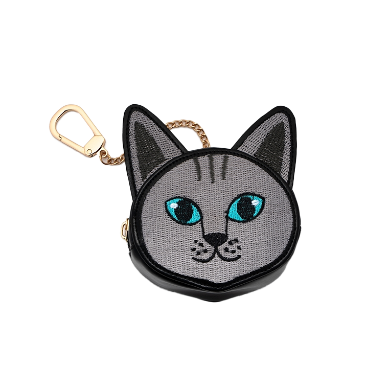 Gray Cat 2-in-1 Bag Charm & Reusable Shopper Bag