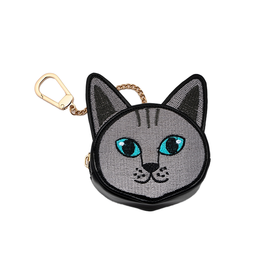 Gray Cat 2-in-1 Bag Charm & Reusable Shopper Bag