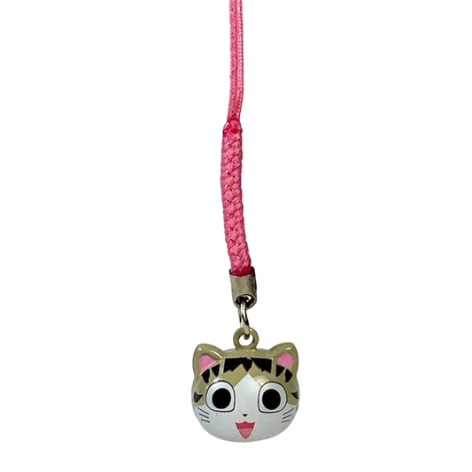 Gray Cat Bell Keychain