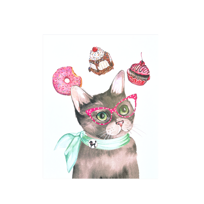 Dessert Kitty Art Print