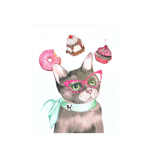 Dessert Kitty Art Print