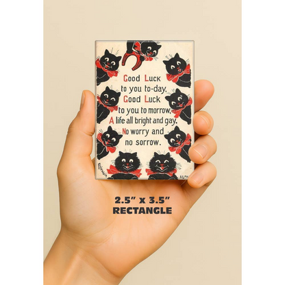 Black Cats Good Luck Vintage Magnet
