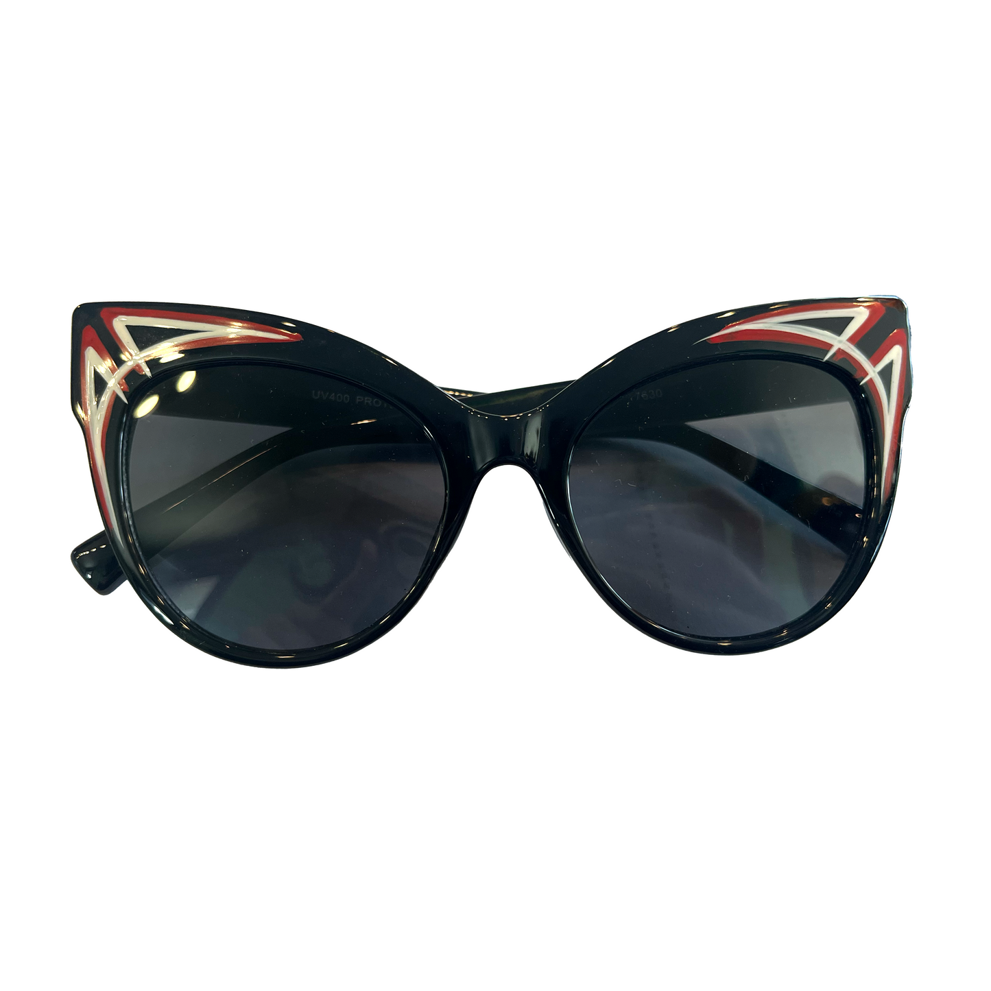 Pin Striped Large Cat Eye Sunglasses