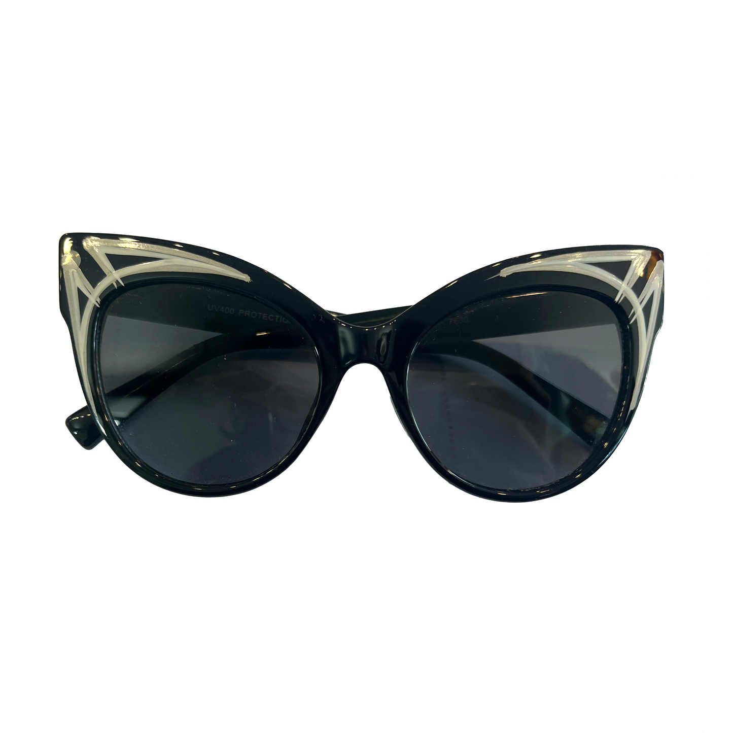 Pin Striped Large Cat Eye Sunglasses