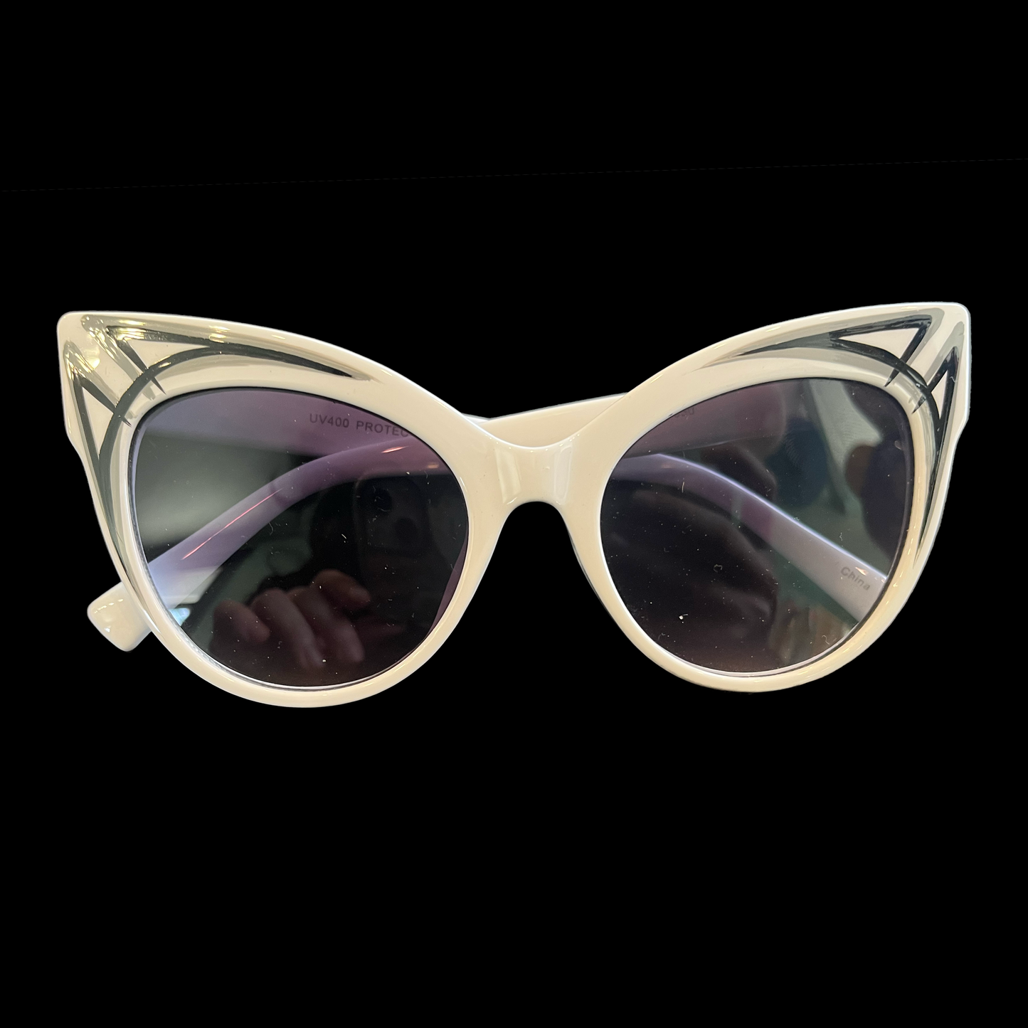 Pin Striped Large Cat Eye Sunglasses