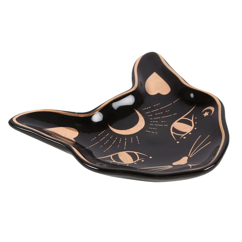 Black Cat Mystic Ceramic Trinket Dish