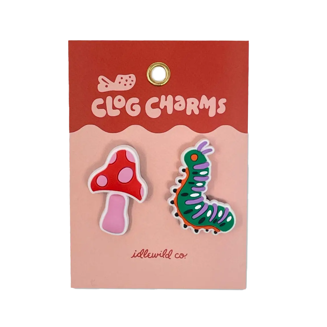 Mushroom & Caterpillar Clog Charms