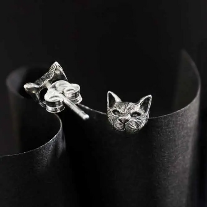 Cat Head Post Earrings