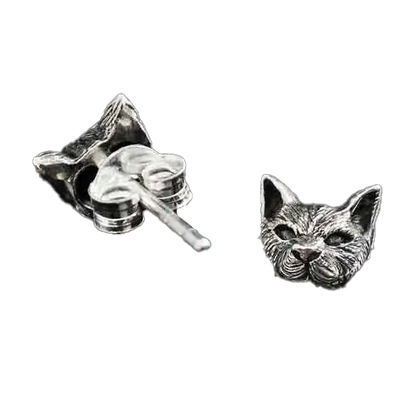Cat Head Post Earrings