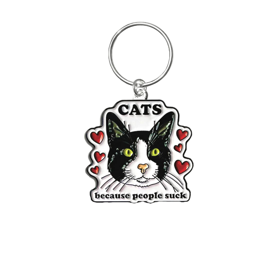 Cats Because People Suck Keychain
