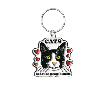 Cats Because People Suck Keychain