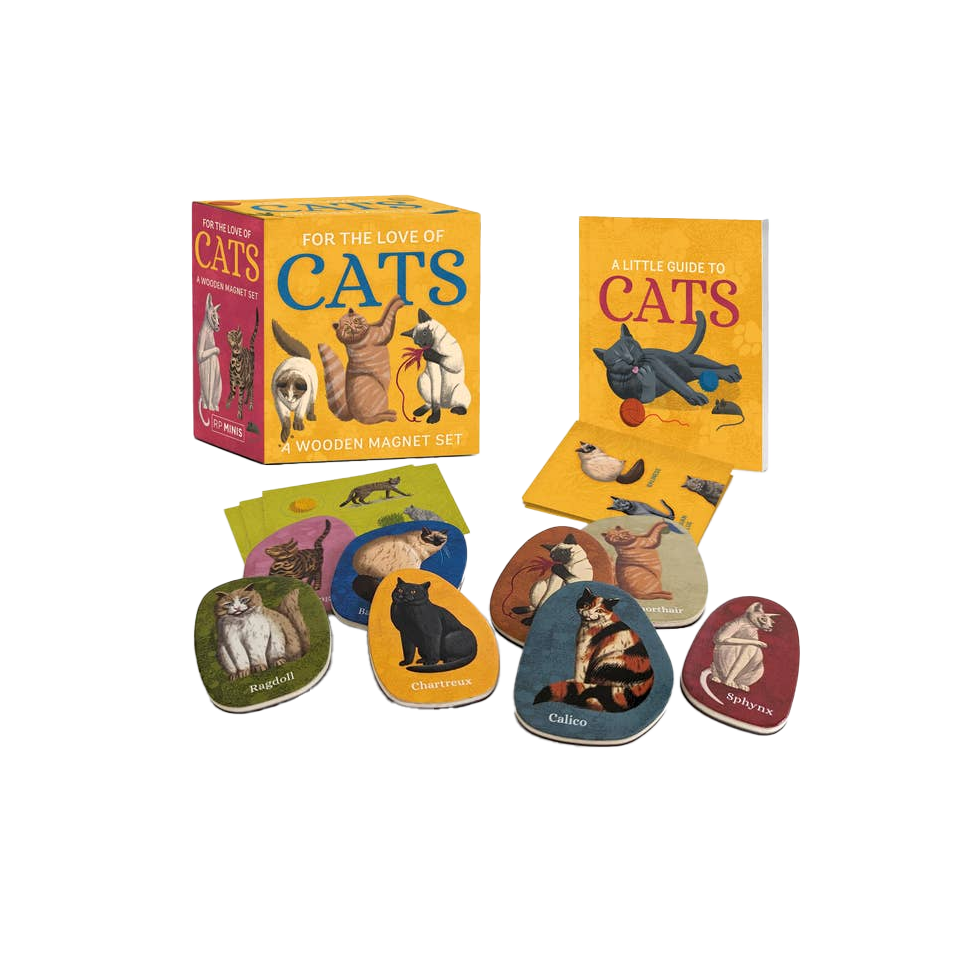 For the Love of Cats: A Wooden Magnet Set